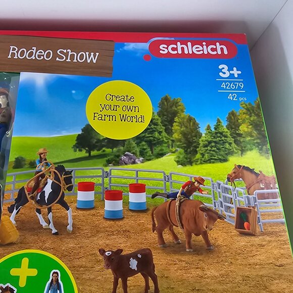 Schleich Rodeo Show 42-Piece Rodeo Toy Playset Cowboy Toys Cowgirl New 42679 - Picture 4 of 9